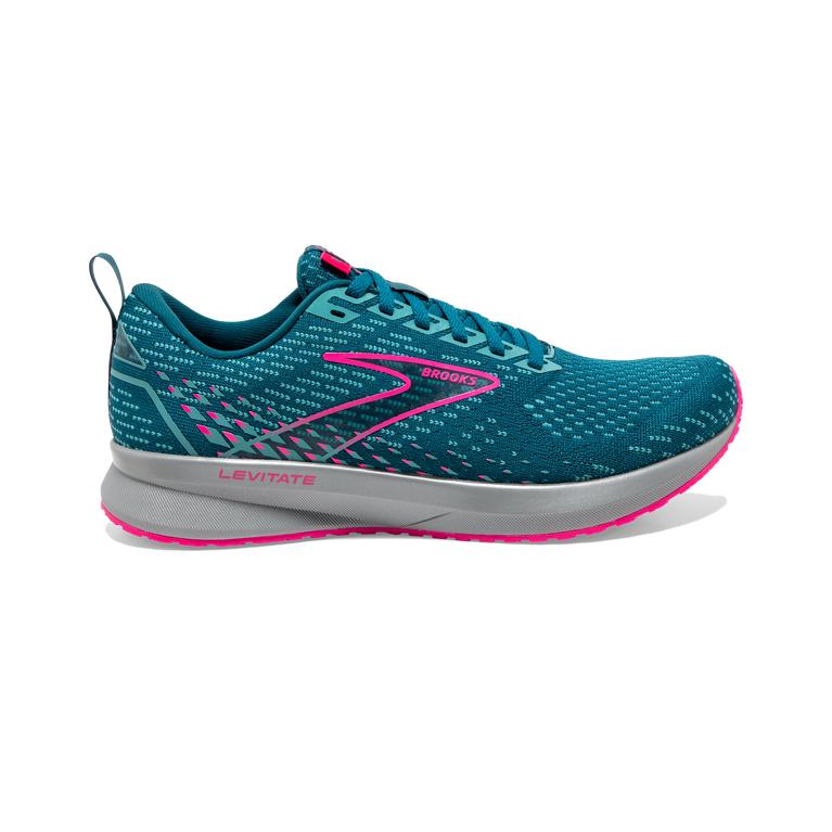 Brooks Levitate 5 Womens Road Running Shoes - Blue/Porcelain/Pink - Indonesia (PJSU-58143)